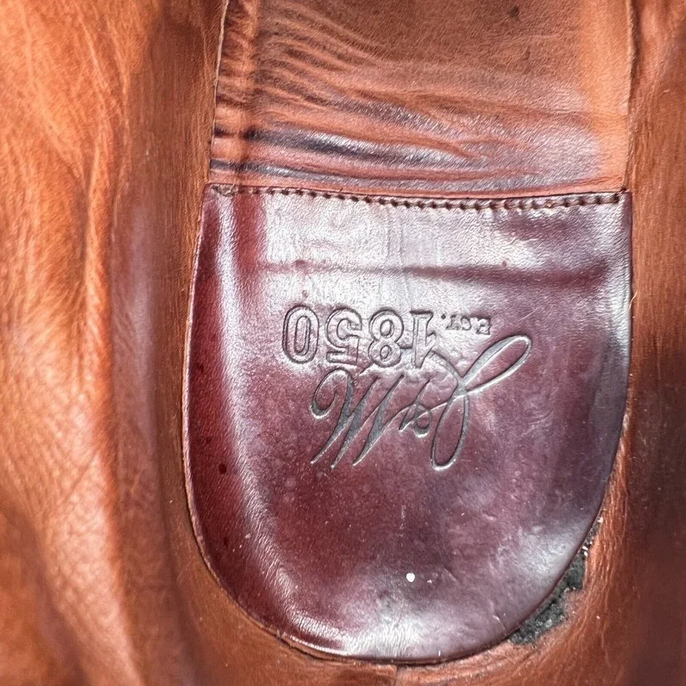 Johnston & Murphy Est. 1850 Men Sz 11 Brown Leather Plain Toe Chukka Ankle Boot